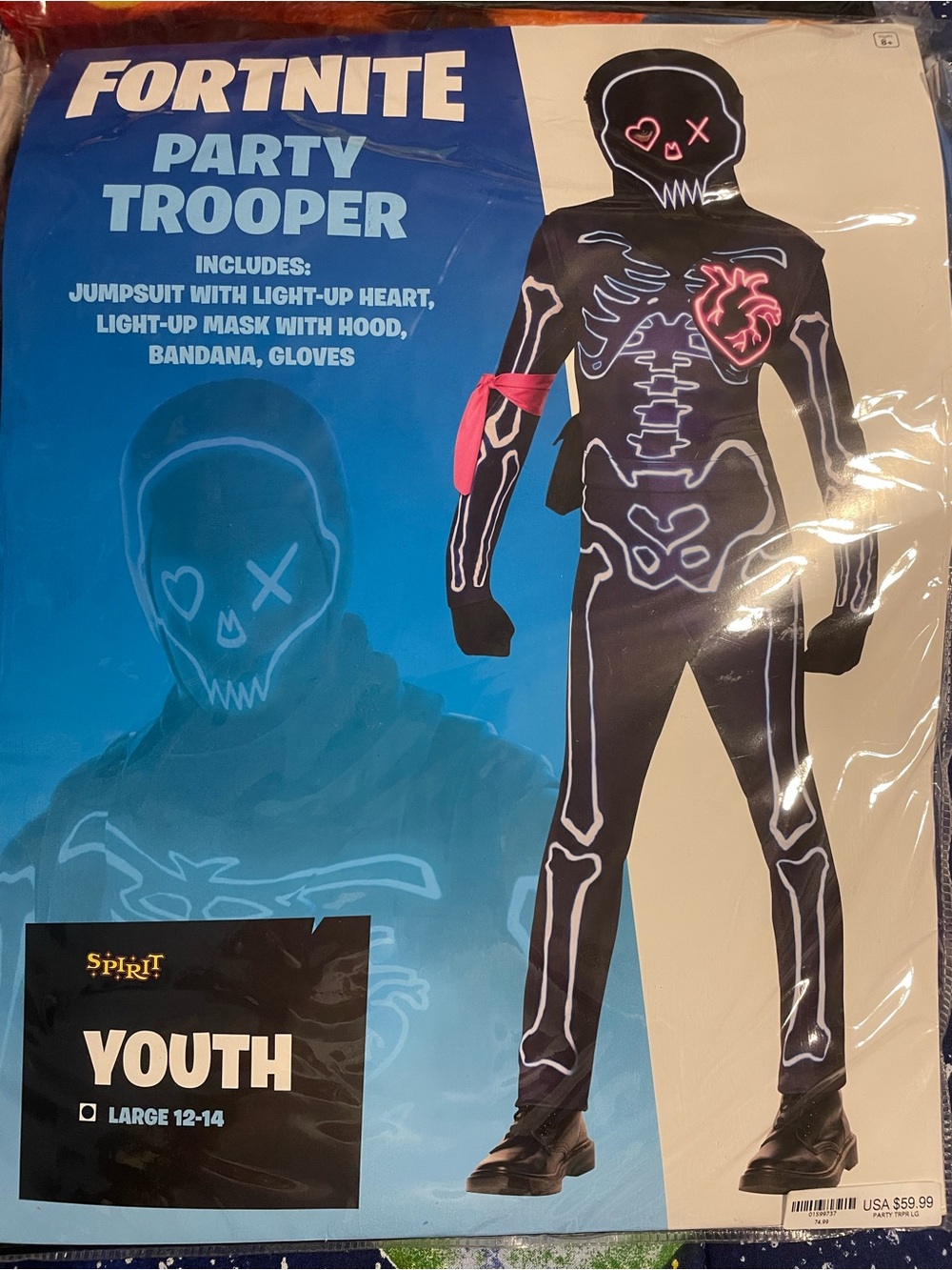 Party Trooper Youth Costume - Black with Light-Up Heart
